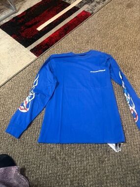 Chrome Hearts x Matty Boy Space Graphic Print T-Shirt in blue.